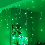 300LED Icicle Lights for Outside, Green Curtain Lights, alternate view 2