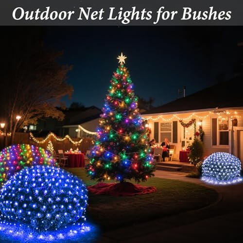 300LED Net Lights, 14.8ft x 5ft Christmas Net Lights Outdoor Connectable, Waterproof Mesh Lights 8 Lighting, alternate view 5
