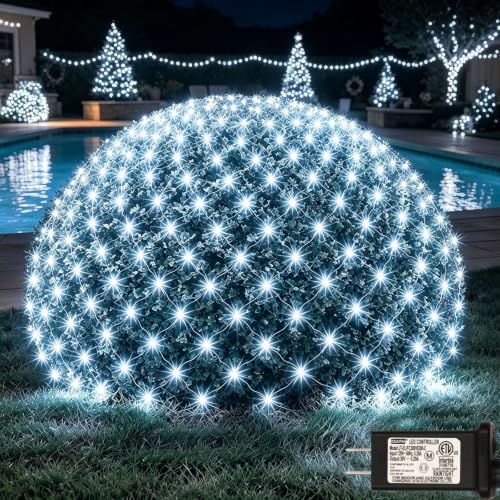 300LED Net Lights, 14.8ft x 5ft Connectable Christmas Net Lights 8 Modes, Waterproof Mesh Lights Plug in for