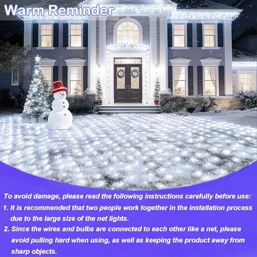 300LED Net Lights, 14.8ft x 5ft Connectable Christmas Net Lights 8 Modes, Waterproof Mesh Lights Plug in for, alternate view