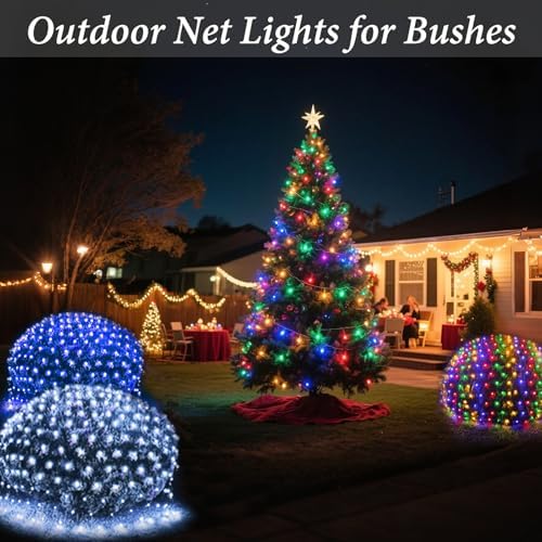 300LED Net Lights, 14.8ft x 5ft Connectable Christmas Net Lights 8 Modes, Waterproof Mesh Lights Plug in for, alternate view