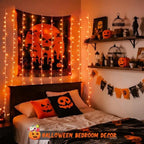 300LED Orange Halloween Curtain Lights with Remote, 9.8x9.8ft in 9.8x9.8ft, alternate view 3