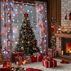 300LED Red and White Christmas Curtain Lights for Bedroom, Plug in, alternate view 3