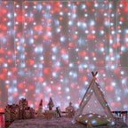300LED Red and White Christmas Curtain Lights for Bedroom, Plug in, alternate view 7