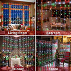 300LED Red White and Green Christmas Curtain Lights in Red White and Green, alternate view 4