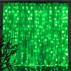 304 LED Green Curtain Lights, 9.8FT x 9.8FT Window Fairy Lights