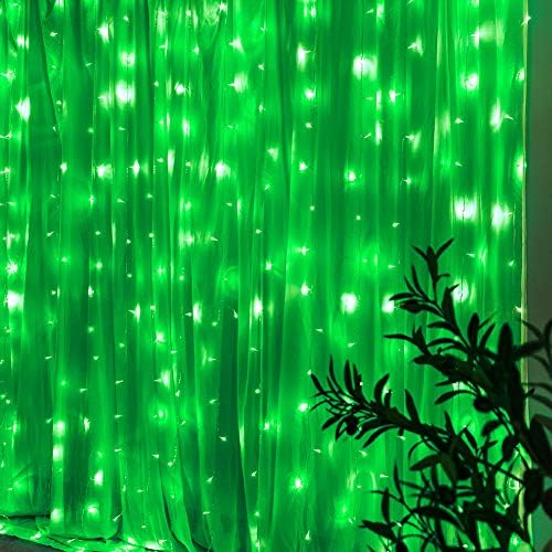 304 LED Green Curtain Lights, 9.8FT x 9.8FT Window Fairy Lights, alternate view 2