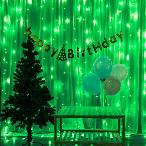 304 LED Green Curtain Lights, 9.8FT x 9.8FT Window Fairy Lights, alternate view 3