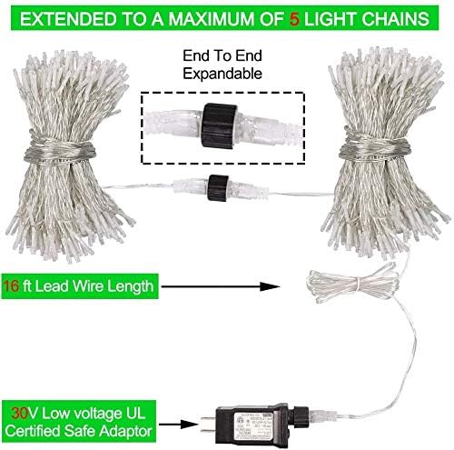 304 LED Green Curtain Lights, 9.8FT x 9.8FT Window Fairy Lights, alternate view 5