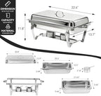304 Stainless Steel Chafing Dishes for Buffet 4Pack, 9QT Chafing Dish Buffet Set, Food Warmers for Parties, alternate view 2