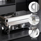 304 Stainless Steel Chafing Dishes for Buffet 4Pack, 9QT Chafing Dish Buffet Set, Food Warmers for Parties, alternate view 5