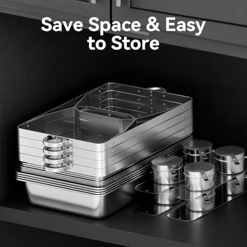 304 Stainless Steel Chafing Dishes for Buffet 4Pack, 9QT Chafing Dish Buffet Set, Food Warmers for Parties, alternate view 6