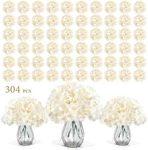 304Pcs Hydrangea Artificial Flowers Bulk, Silk Hydrangeas Flowers