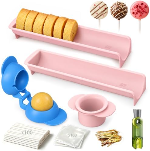 305Pcs Cake Pop Mold Kit, Cake Pop Sticks and Wrappers in 305Pcs Cake Pop Kit(Pink&Blue)