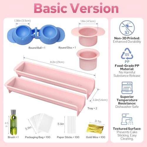 305Pcs Cake Pop Mold Kit, Cake Pop Sticks and Wrappers in 305Pcs Cake Pop Kit(Pink&Blue), alternate view 2