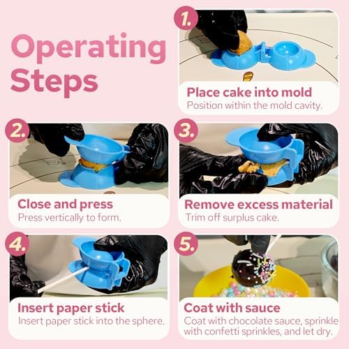 305Pcs Cake Pop Mold Kit, Cake Pop Sticks and Wrappers in 305Pcs Cake Pop Kit(Pink&Blue), alternate view 5