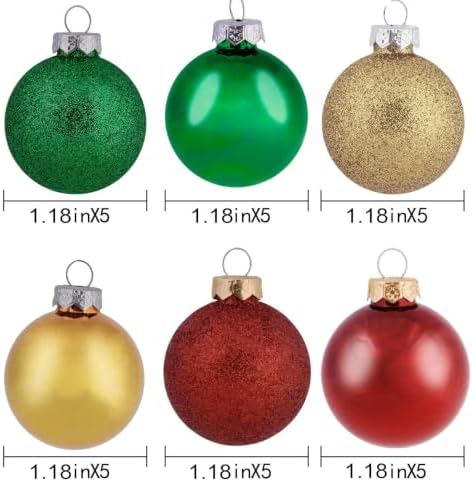 30ct Christmas Ball Ornaments,1.18" Shatterproof Christmas Tree Decorations, Perfect Hanging Ball for, alternate view 3