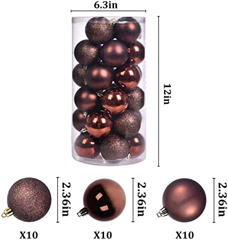 30ct Christmas Ball Ornaments, 2.36" Shatterproof Christmas Tree Decorations, Perfect Hanging Ball for, alternate view 5