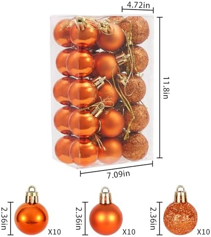 30ct Christmas Ball Ornaments, 2.36" Shatterproof Christmas Tree Decorations, Perfect Hanging Ball for, alternate view 2