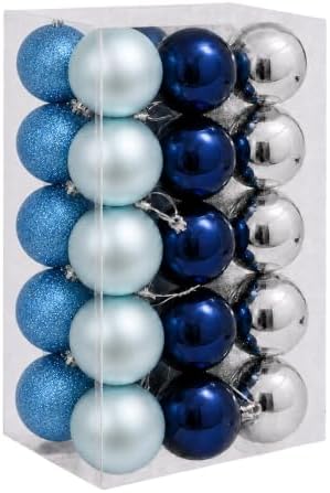 30ct Christmas Ball Ornaments, 2.36" Shatterproof Christmas Tree Decorations, Perfect Hanging Ball for