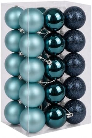 30ct Christmas Ball Ornaments, 2.36" Shatterproof Christmas Tree Decorations, Perfect Hanging Ball for