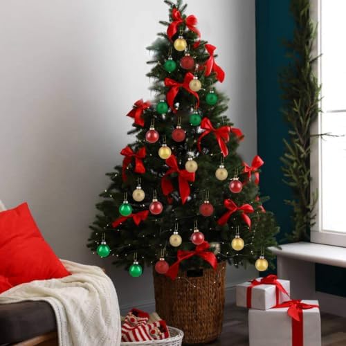 30ct Christmas Ball Ornaments, 3.15" Shatterproof Christmas Tree Decorations, Perfect Hanging Ball for, alternate view 5