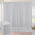 30ft×10ft Silver Grey Wrinkle Free Backdrop Curtains for Parties, 6 Panels 5×10ft Thick&Silky Polyester Silver