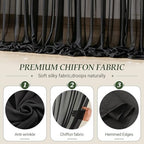 30ft×10ft Wrinkle Free Black Backdrop Curtain Drapes, 6 Panels 5ftx10ft Sheer Tulle Chiffon Backdrop Panels, alternate view 5