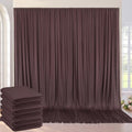 30ft×10ft Wrinkle Free Brown Backdrop Curtain for Parties, 6 Panels 5×10ft Soft Silky Polyester Umber Photo