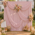 30ft×10ft Wrinkle Free Dusty Pink Backdrop Curtain for Parties in W5ftxH10ft_6 Panels in Dusty Pink