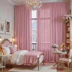 30ft×10ft Wrinkle Free Dusty Rose Backdrop Curtain Drapes, 6 Panels 5ftx10ft Sheer Tulle Chiffon Backdrop Panels, alternate