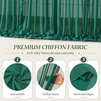 30ft×10ft Wrinkle Free Hunter Green Backdrop Curtain Drapes, 6 Panels 5ftx10ft Sheer Tulle Chiffon Backdrop, alternate view 5