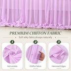 30ft×10ft Wrinkle Free Light Purple Backdrop Curtain Drapes, 6 Panels 5ftx10ft Sheer Tulle Chiffon Backdrop, alternate view 5