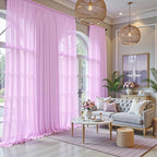 30ft×10ft Wrinkle Free Light Purple Backdrop Curtain Drapes, 6 Panels 5ftx10ft Sheer Tulle Chiffon Backdrop, alternate view 7