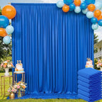 30ft×10ft Wrinkle Free Royal Blue Backdrop Curtain for Parties, 6 Panels 5×10ft Soft Silky Polyester Blue Photo