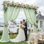 30ft×10ft Wrinkle Free Sage Green Backdrop Curtain Drapes, 6 Panels 5ftx10ft Sheer Tulle Chiffon Backdrop Panels, alternate