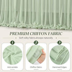 30ft×10ft Wrinkle Free Sage Green Backdrop Curtain Drapes, 6 Panels 5ftx10ft Sheer Tulle Chiffon Backdrop Panels, alternate