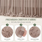 30ft×10ft Wrinkle Free Taupe Backdrop Curtain Drapes, 6 Panels 5ftx10ft Sheer Tulle Chiffon Backdrop Panels, alternate view 5