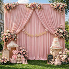 30ft×12ft Dusty Rose Backdrop Curtain for Wedding Parties, Wrinkle Free Polyester Photo Backdrop Drapes for Baby, alternate