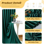 30ft×12ft Hunter Green Backdrop Curtain for Wedding Parties, Wrinkle Free Polyester Photo Backdrop Drapes for, alternate view