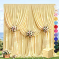 30ft×12ft Light Yellow Backdrop Curtain for Wedding Parties, Wrinkle Free Polyester Photo Backdrop Drapes for