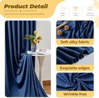 30ft×12ft Navy Blue Backdrop Curtain for Wedding Parties, Wrinkle Free Polyester Photo Backdrop Drapes for Baby, alternate