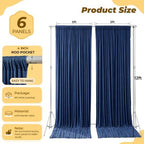 30ft×12ft Navy Blue Backdrop Curtain for Wedding Parties, Wrinkle Free Polyester Photo Backdrop Drapes for Baby, alternate