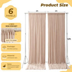 30ft×12ft Nude Backdrop Curtain for Wedding Parties, Wrinkle Free Polyester Photo Backdrop Drapes for Baby, alternate view 5