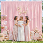 30ft×12ft Pink Backdrop Curtain for Wedding Parties, Wrinkle Free Polyester Photo Backdrop Drapes for Baby, alternate view 3