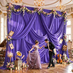 30ft×12ft Purple Backdrop Curtain for Wedding Parties, Wrinkle Free Polyester Photo Backdrop Drapes for Baby, alternate view