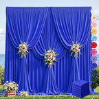 30ft×12ft Royal Blue Backdrop Curtain for Wedding Parties, Wrinkle Free Polyester Photo Backdrop Drapes for Baby