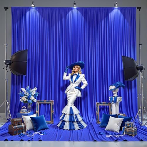 30ft×12ft Royal Blue Backdrop Curtain for Wedding Parties, Wrinkle Free Polyester Photo Backdrop Drapes for Baby, alternate