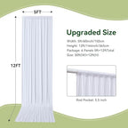 30ft×12ft Wrinkle Free White Backdrop Curtain for Wedding Parties, 6 Panels 5×12ft Long Silky Polyester Fabric, alternate