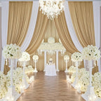 30ft×14ft Wrinkle Free Champagne Backdrop Curtain for Wedding Parties Photo in 14ft Long_6 Panels in Champagne, alternate